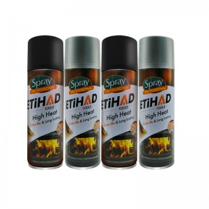 600 Celsius Colore Nero e Argento Ad Alta Temperatura Vernice A Spruzzo Dell\'Aerosol Ad Alta Resistenza Al Calore Acrilico Vernice A Spruzzo Per Stufa BBQ